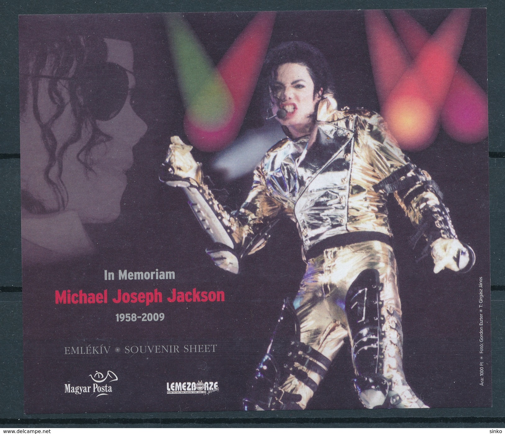 2009. In Memoriam Michael Joseph Jackson - Commemorative Sheet - Foglietto Ricordo