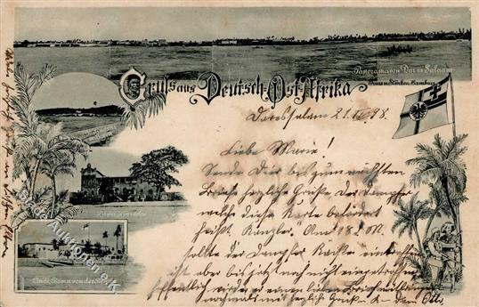 Kolonien Deutsch Ostafrika Dar-es-Salaam 1898 I-II (fleckig) Colonies - Storia