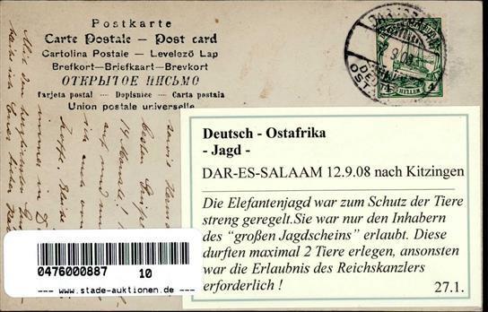 Kolonien Deutsch Ostafrika Elefanten Jagd 1908 I-II Colonies Chasse - Storia