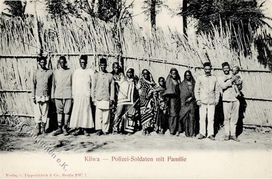 Kolonien Deutsch Ostafrika Kilwa Polizei-Soldaten Mit Familie I-II Colonies - Storia