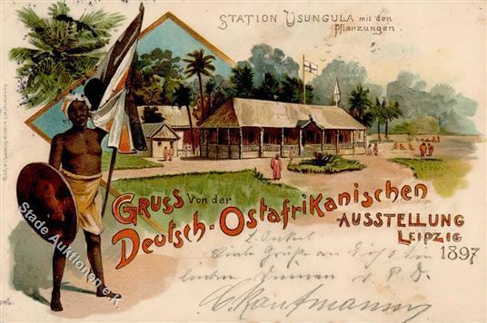 Kolonien Deutsch Ostafrika Station Usungula Lithographie 1897 I-II (fleckig) Colonies - Storia