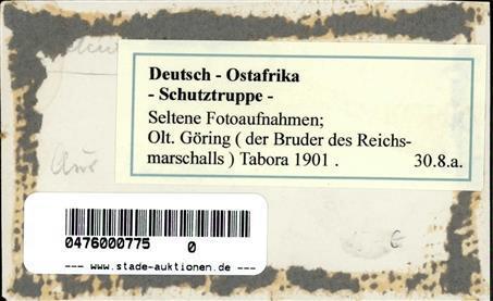 Kolonien Deutsch Ostafrika Tabora Oberltnt. Göring (Bruder Des Reichsmarschalls) Seltenes Foto 1901 I-II Colonies - Geschiedenis