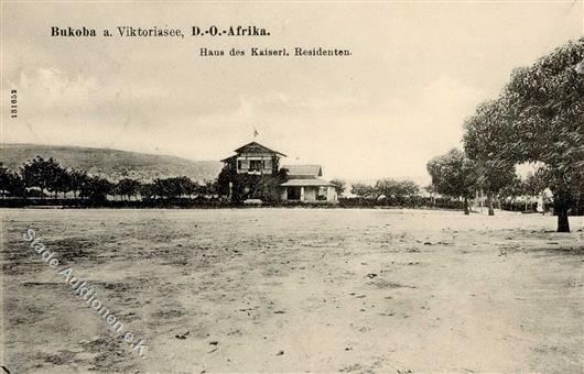 Kolonien Deutsch-Ostafrika Bukoba A. Viktoriasee Haus Des Kaisl. Residenten Stpl. Bukoba 9.9.09 I-II (Eckbug) Colonies - Geschiedenis