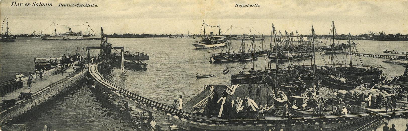 Kolonien Deutsch-Ostafrika Dar-es-Salaam Hafenpartie Klappkarte I-II Colonies - Storia