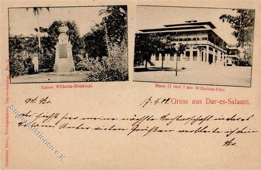 Kolonien Deutsch-Ostafrika Dar-es-Salaam Kaiser Wilhelm Denkmal Haus II U. I Am Wilhelmsufer Stpl. Dar-es-Salaam 19.4.02 - Geschiedenis