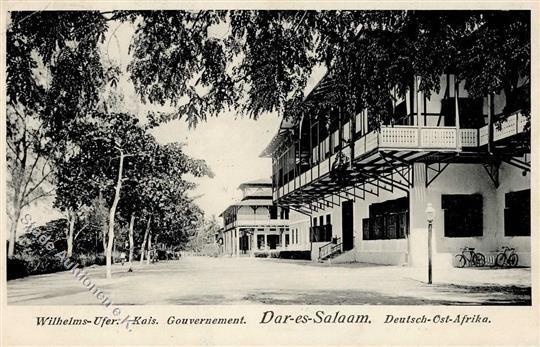 Kolonien Deutsch-Ostafrika Dar-es-Salaam Wilhelms Ufer Kais. Gouvernement Stpl. Dar-es-Salaam 1.5.11 I-II (Eckbug) Colon - Geschiedenis