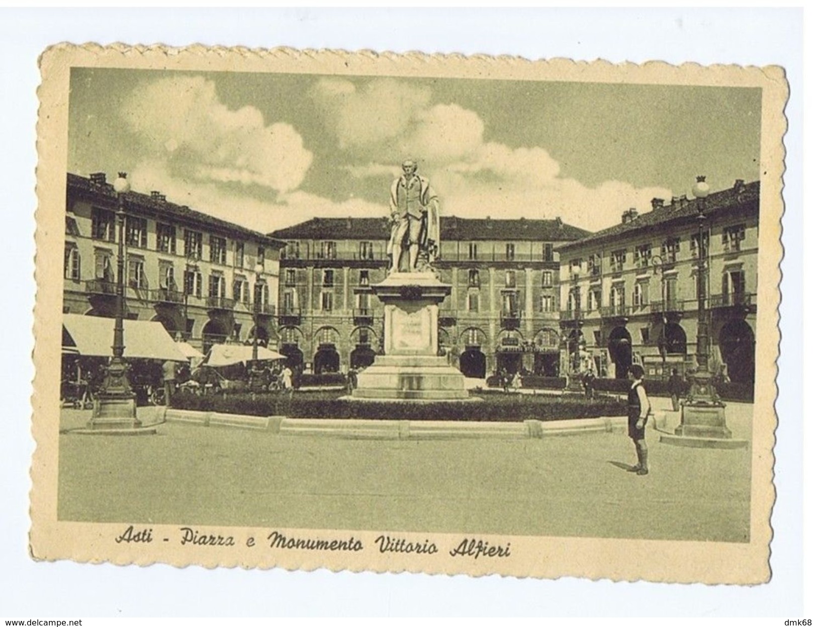 ASTI - PIAZZA E MONUMENTO VITTORIO ALFIERI - EDIZ. S.A.F. - 1949 ( 1470 ) - Asti