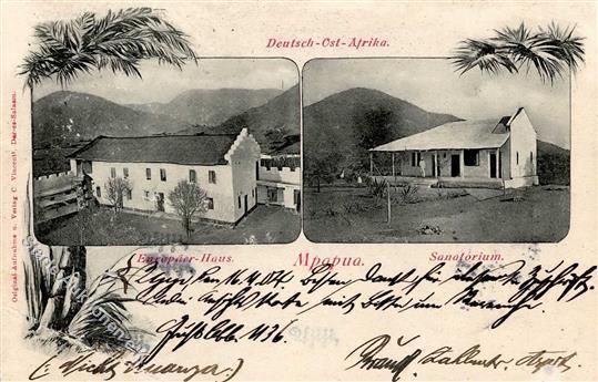 Kolonien Deutsch-Ostafrika Mpapua Europäerhaus Sanatorium Stpl. Ujiji 28.11.04 U. Durchgangsstpl. Dar-es-Salaam I-II Col - Geschiedenis