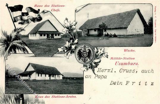 Kolonien Deutsch-Ostafrika Usumbura Mitlitärstation Stpl. Kilwa 4.5.03 U. Durchgangsstpl. Dar-es-Salaam I-II Colonies - Storia