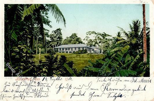 Kolonien Kamerun Lodge Im Urwald Stpl. Duala 14.9.01 I-II Colonies - Storia