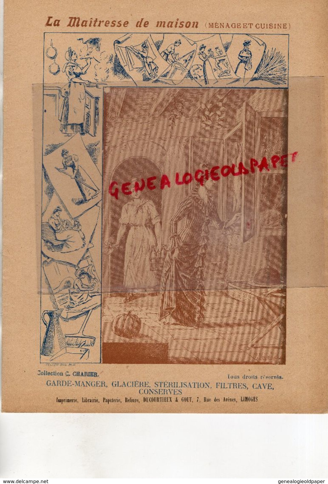 PROTEGE CAHIER-IMPRIMERIE DUCOURTIEUX LIMOGES- MAITRESSE DE MAISON-MENAGE CUISINE-GLACIERE-STERILISATION-CHARIER SAUMUR - Verzamelingen & Reeksen