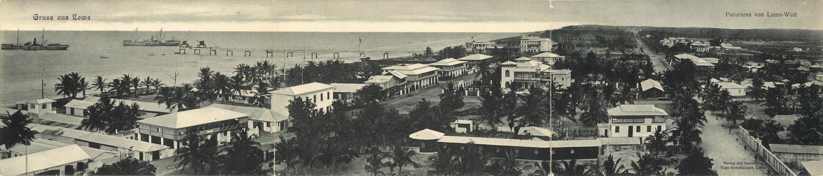 Kolonien Togo Lome Panorama 3-fach Klappkarte I-II (Marke Entfernt) Colonies - Storia