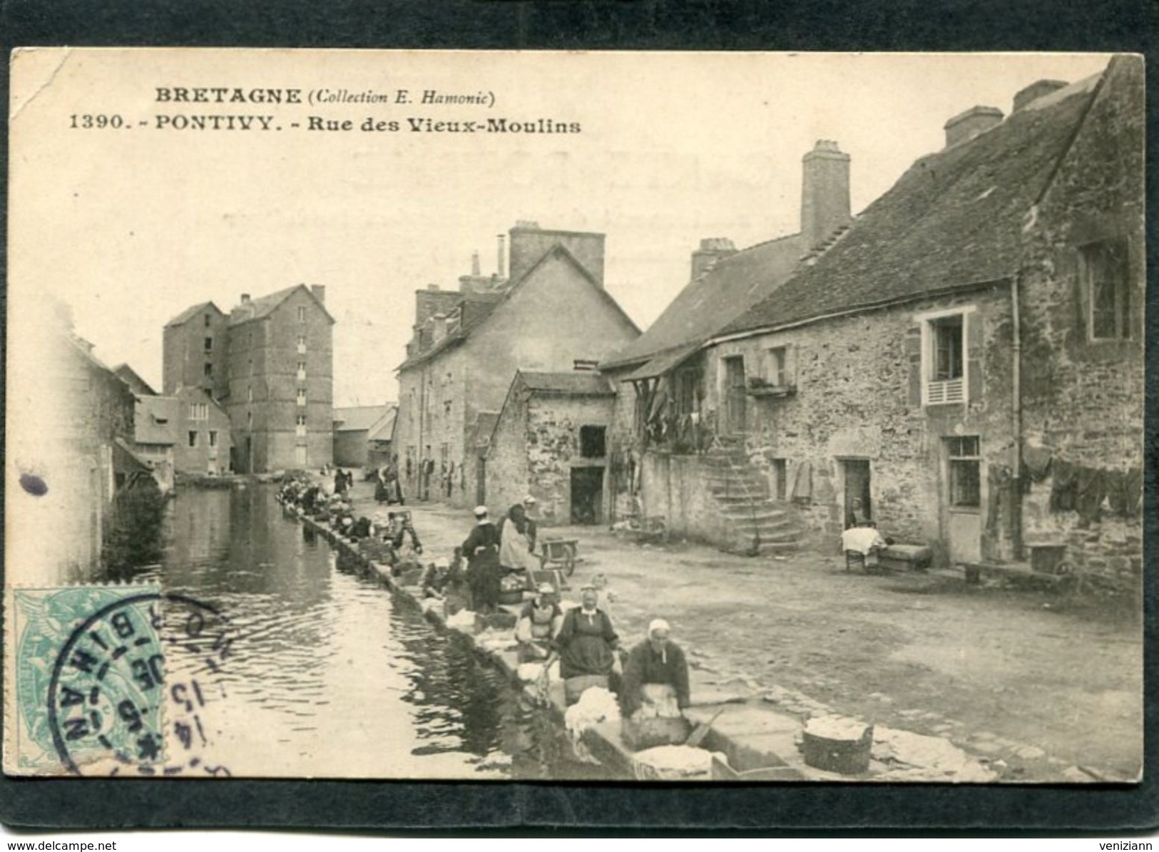 CPA - PONTIVY - Rue Des Vieux Moulins, Très Animé - Lavandières - Pontivy