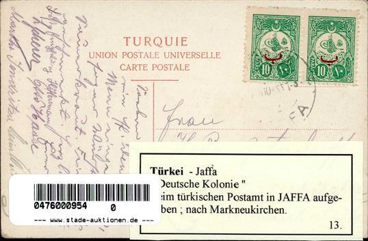 Kolonien Deutsche Post Türkei Jaffa Deutsche Kolonie I-II Colonies - Geschiedenis