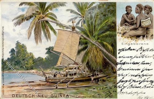 Kolonien Deutsch Neuguinea Canoes Von Bili-Bili, Eingeborene 1905 I-II Colonies - Storia