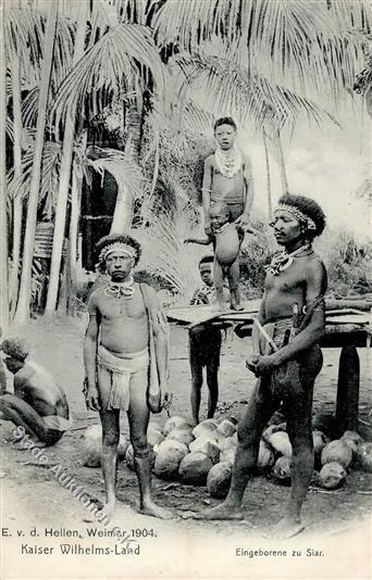 Kolonien Deutsch Neuguinea Eingeborene Zu Siar Stpl. Rabaul 23.12.13 Große Südseerarität I-II Colonies - Storia