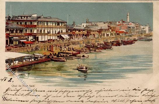 Kolonien Port Said Stpl. Kais. Deutsche Marine Schiffspost 1904 I-II Colonies - Storia