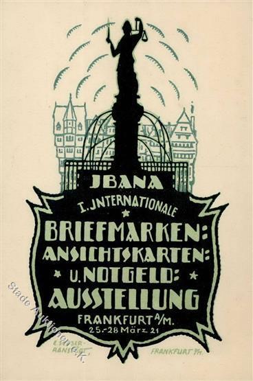 FRANKFURT/Main - ANSICHTSKARTEN - U. NOTGELD-AUSSTELLUNG 1921, Sign. Künstlerkarte I - Geschiedenis