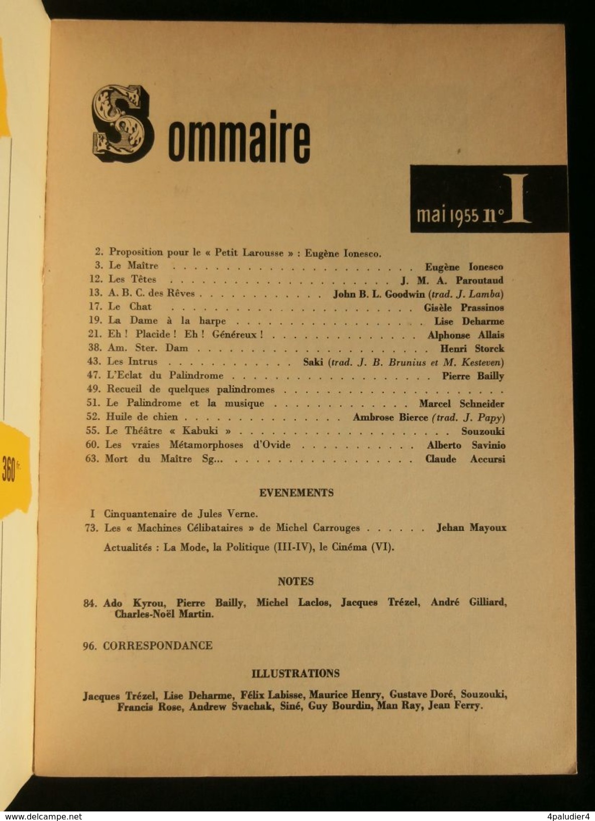 ( Littérature ) Revue BIZARRE Numéro 1 Mai 1955 Jean-Jacques PAUVERT Lise DEHARME IONESCO - Autres & Non Classés