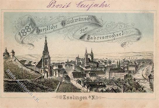 Vorläufer 1887 Esslingen (7300) Neujahr I-II (fleckig) Bonne Annee - Non Classificati