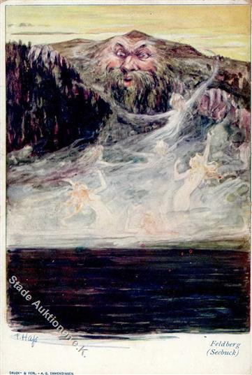 Berggesicht Sign. Hass, F. Feldberg Künstlerkarte 1914 I-II (Ecke Abgestossen) - Andere & Zonder Classificatie