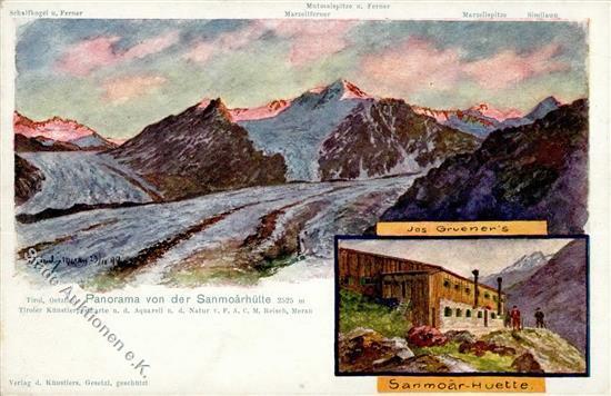 Berghütte Sign. Reisch Sanmoar-Hütte Künstlerkarte I-II Cabane - Altri & Non Classificati