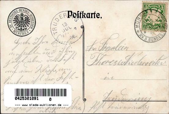 München (8000) 15. Deutsches Bundesschießen 1906 Signiert I-II - Altri & Non Classificati
