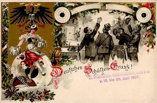 Schützenfest Halle (O4002) 23. Mitteldeutsches Bundesschießen Prägedruck 1907 I-II - Altri & Non Classificati