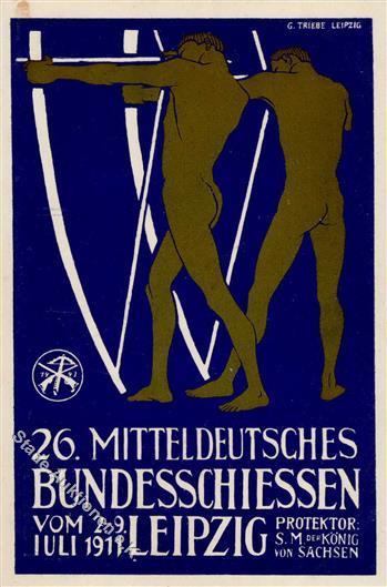 Schützenfest Leipzig 26. Mitteldeutsches Bundesschießen  Privatganzsache I-II - Andere & Zonder Classificatie