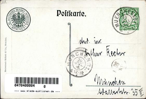 Schützenfest München (8000) Kind  Privatganzsache 1906 I-II - Altri & Non Classificati