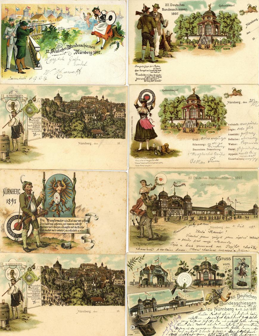 Schützenfest Nürnberg (8500) 1897 Lot Mit 17 Lithos I-II - Altri & Non Classificati