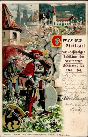 Schützenfest Stuttgart (7000) 400 Jährg. Jubiläum Der Schützengilde Privatganzsache 1901 I-II - Altri & Non Classificati