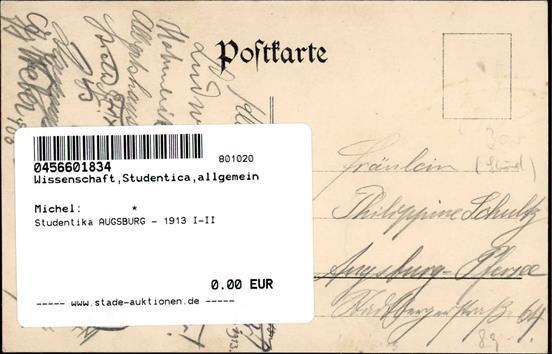 Studentika AUGSBURG - 1913 I-II - Non Classificati