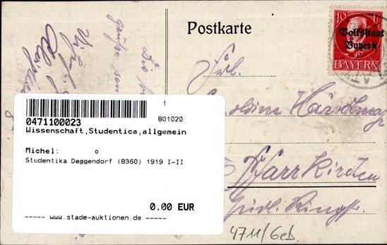 Studentika Deggendorf (8360) 1919 I-II - Non Classificati