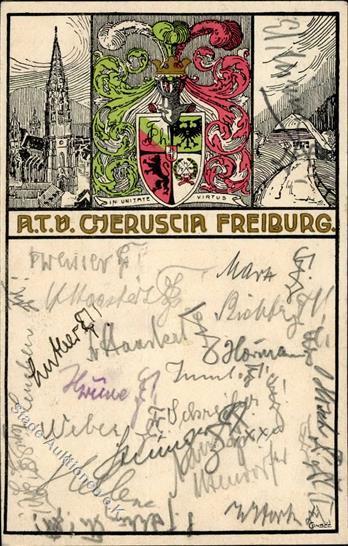 Studentika Freiburg (7800) A. T. V. Cheruscia 1912 I-II - Non Classificati