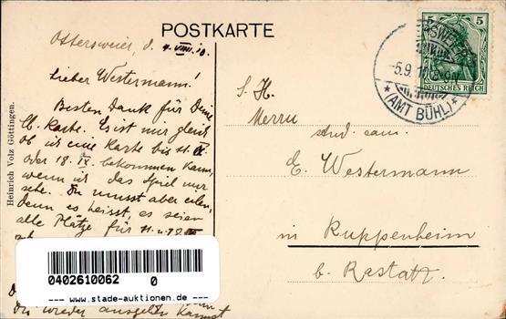 Studentika Göttingen (3400) Cheruscia Seis Panier  1910 I-II (fleckig) - Zonder Classificatie