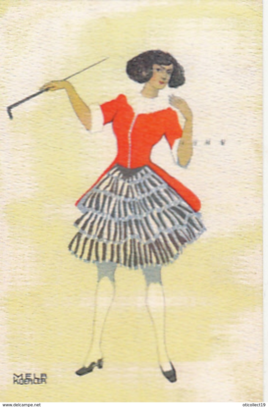 ILLUSTRATIONS, MELA KOEHLER- GIRL WITH STICK, REPRINT - Koehler, Mela