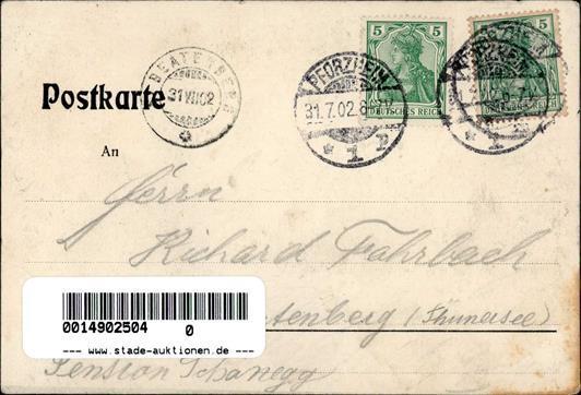 Studentika Pforzheim (7530) Abiturienten Kommers 1902 I-II (fleckig) - Zonder Classificatie