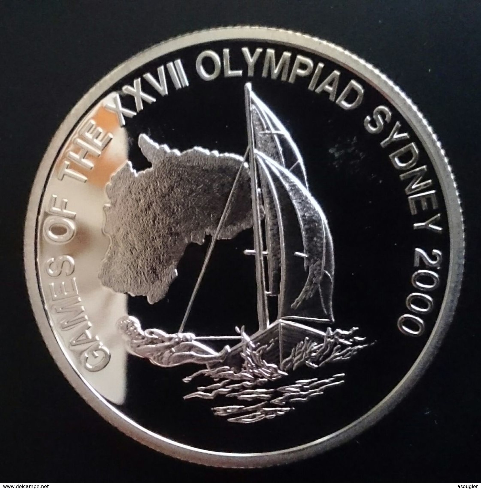 LIBERIA 10 DOLLARS 2000 SILVER PROOF "Olympics Games" Free Shipping  Via Registered Air Mail - Liberia