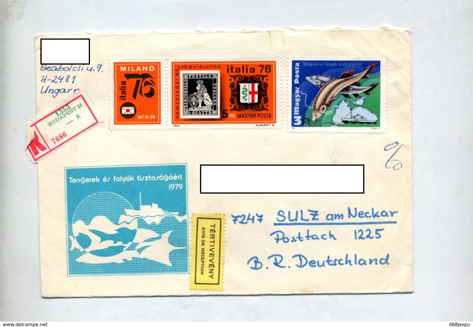 Lettre Recommandee Budapest Sur Poisson Expo Italia - Postmark Collection