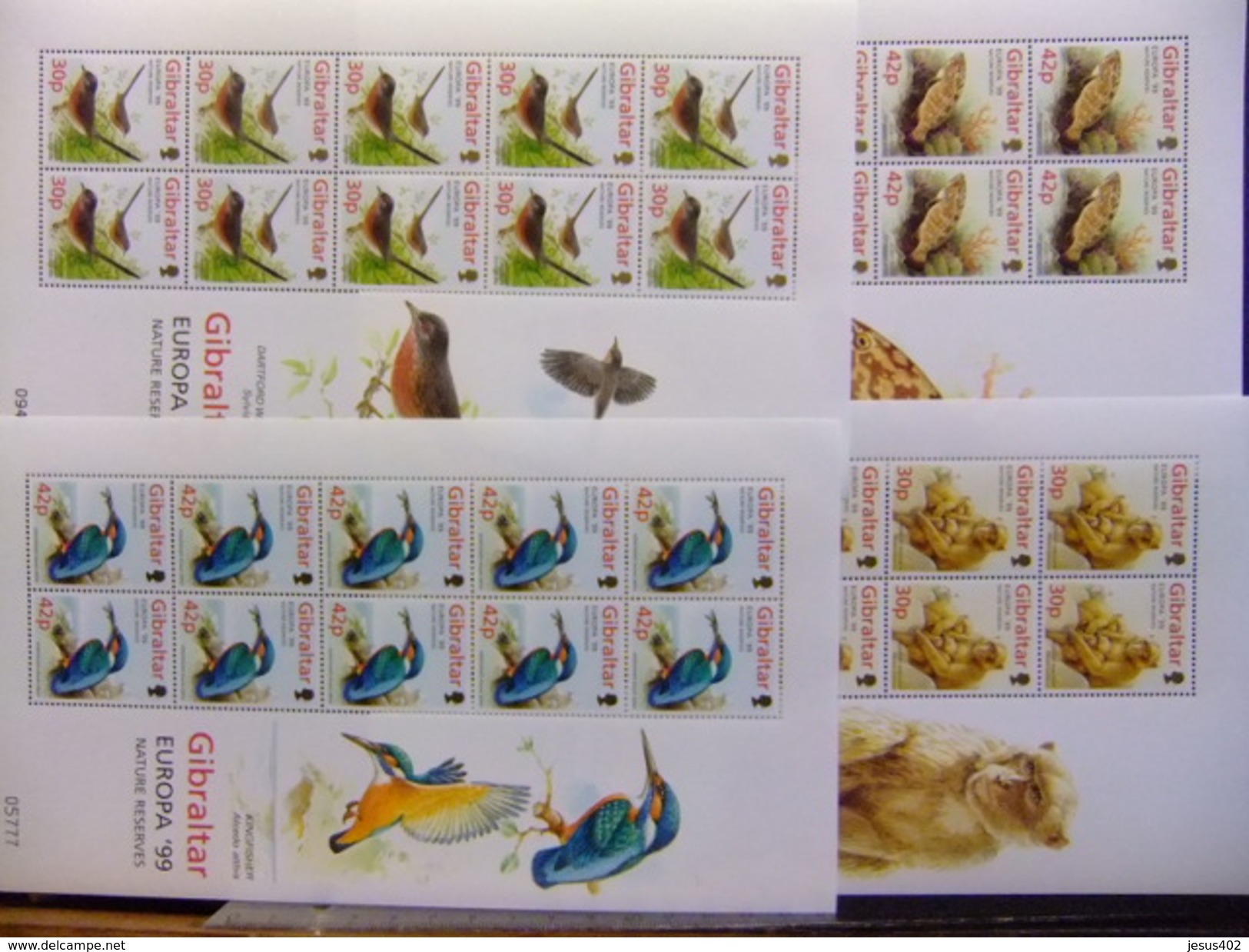 GIBRALTAR 1999 EUROPA CEPT Yvert 853 / 56 ** MNH PAJAROS PECES MONOS - 1999