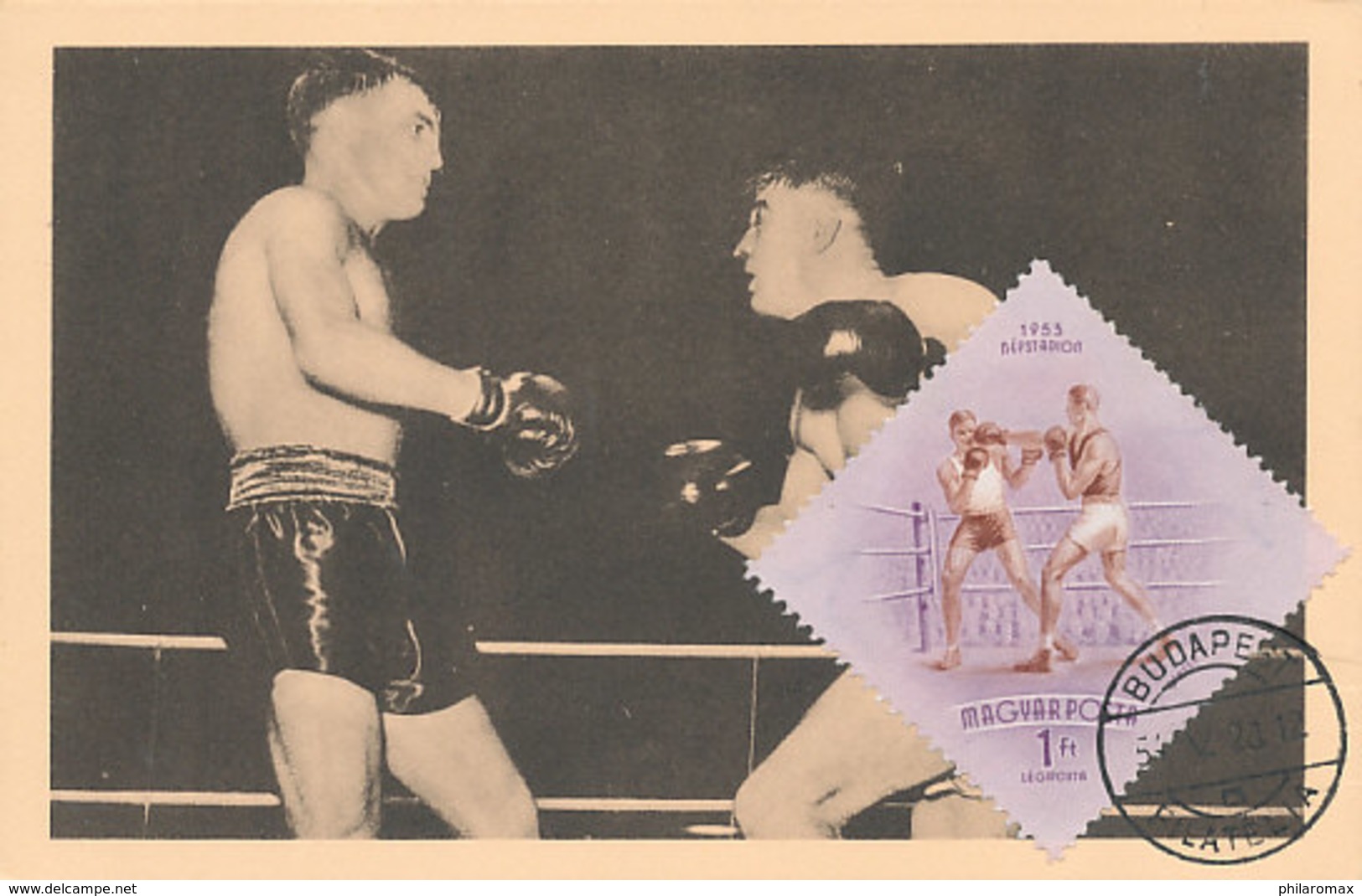 D32151 CARTE MAXIMUM CARD 1954 HUNGARY - BOXING CP ORIGINAL - Boxing
