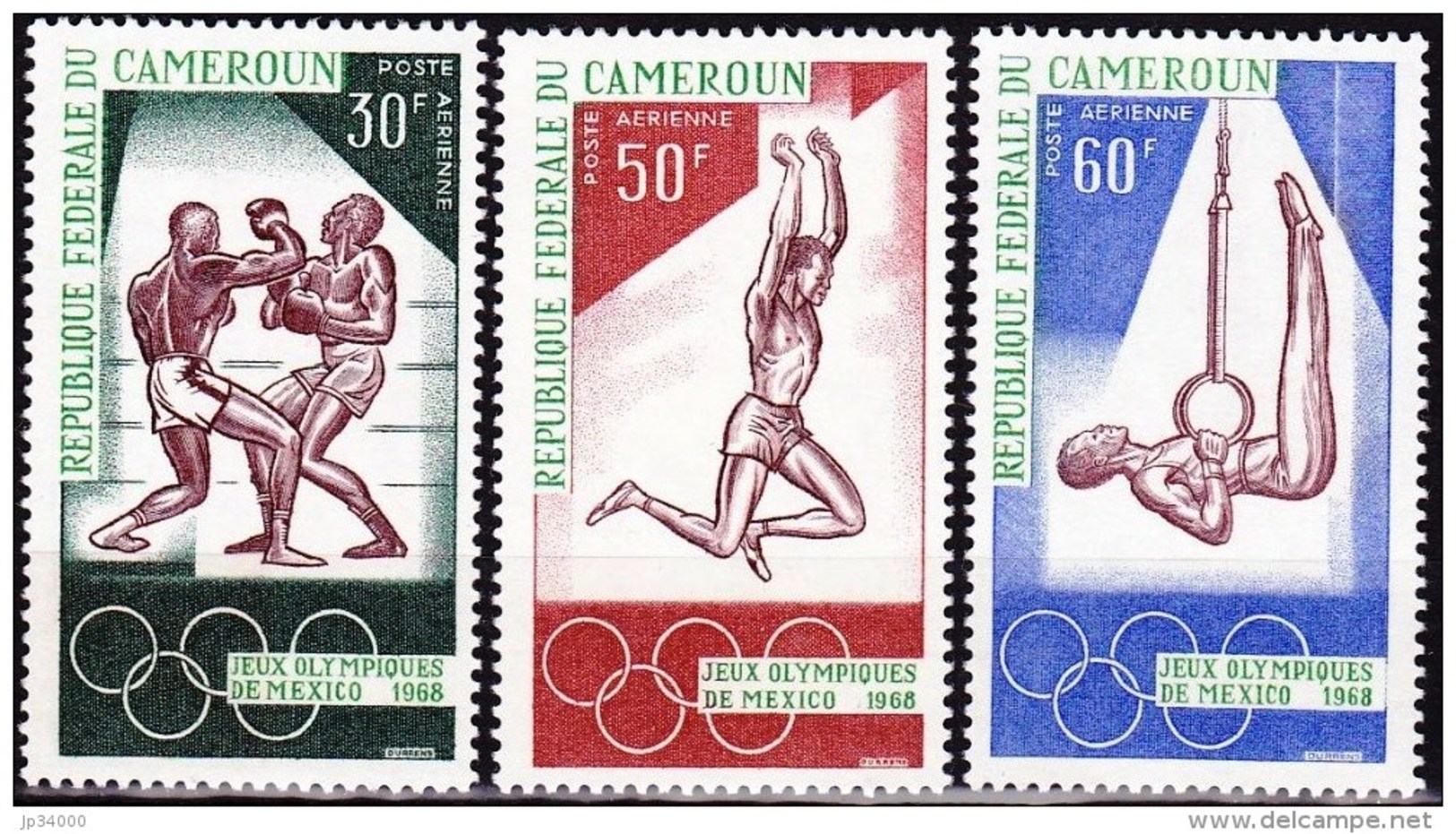 CAMEROUN Jeux Olympiques Mexico 68. Yvert PA 118/20 ** MNH. - Ete 1968: Mexico