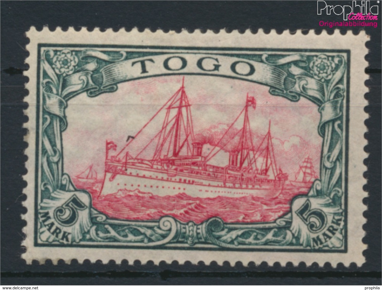 Togo (Dt. Kolonie) 23II A Mit Falz 1919 Schiff Kaiseryacht Hohenzollern (9120191 - Togo