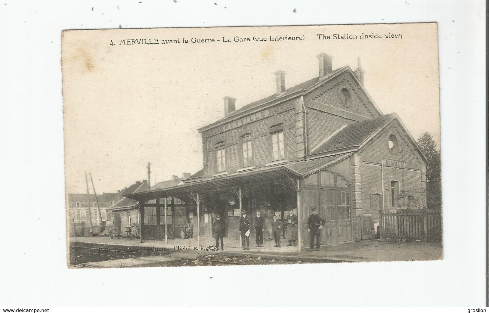 MERVILLE 4 AVANT LA GUERRE LA GARE (VUE INTERIEURE) THE STATION (INSIDE VIEW) PETITE ANIMATION - Merville