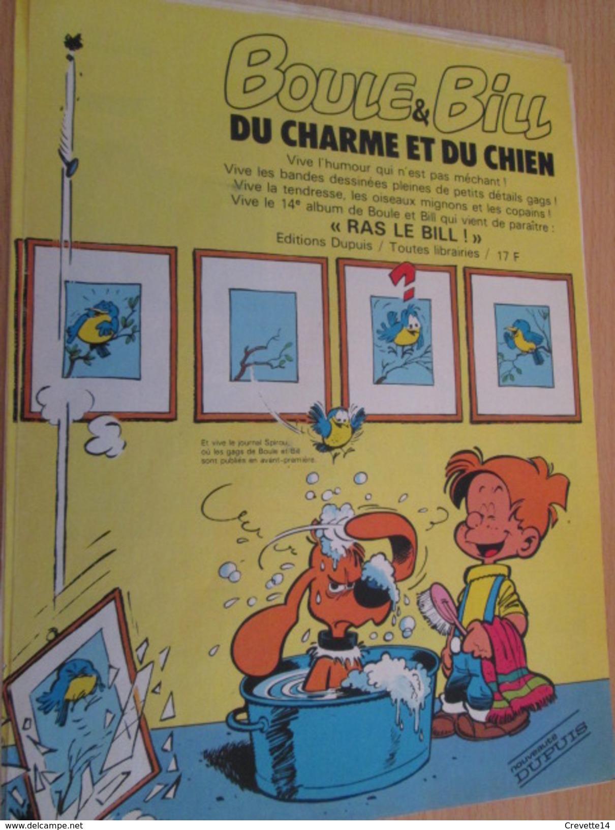 CLIP118 : PUBLICITE De REVUE SPIROU Avec BOULE ET BILL Par ROBA  Découpée Dans Une Revue Des 70's , Page A4 - Boule Et Bill