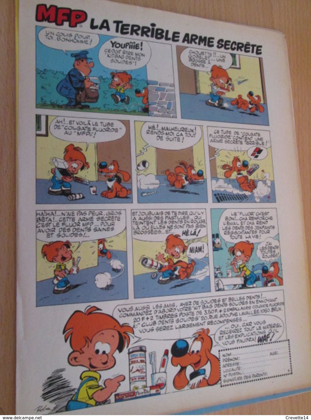 CLIP118 : PUBLICITE MFP De REVUE SPIROU Avec BOULE ET BILL Par ROBA  Découpée Dans Une Revue Des 70's , Page A4 - Boule Et Bill