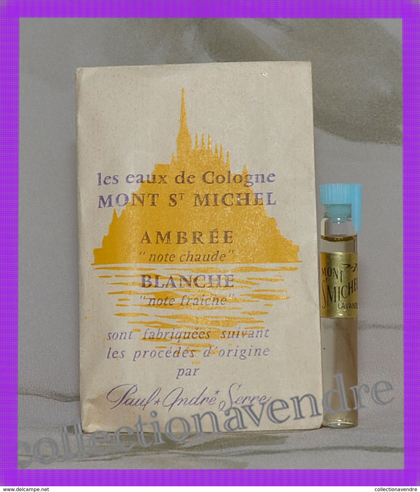 Mont Saint Michel : Eau De Cologne Lavande Ambrée. Tube Dans Pochette Papier. Parfait état - Miniatures Femmes (sans Boite)