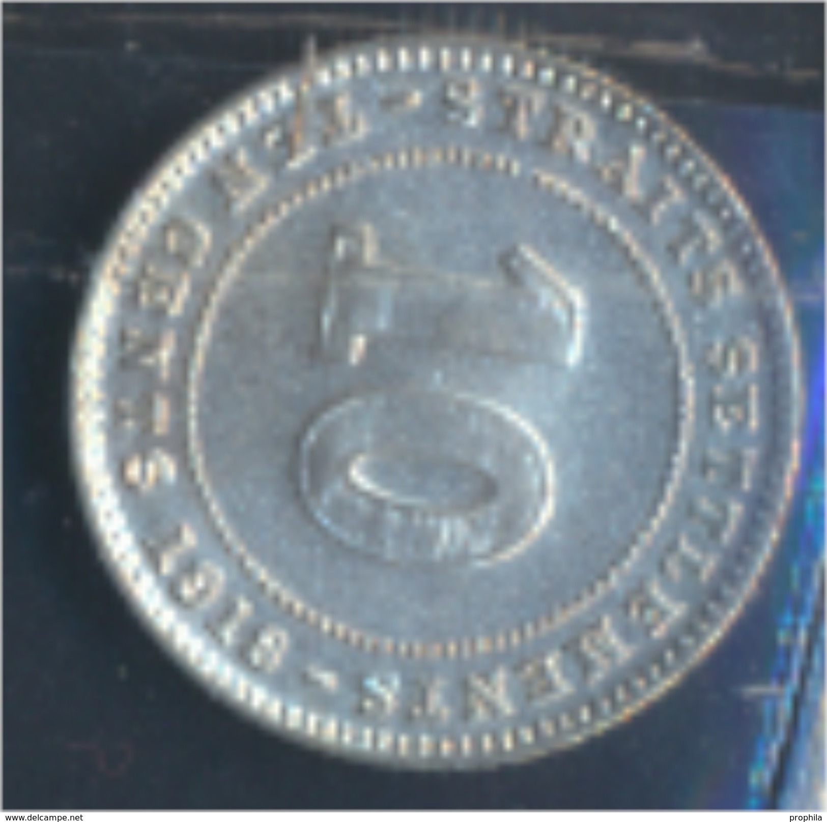 Straits Settlements KM-Nr. : 29 1918 Vorzüglich Silber 1918 10 Cents George V. (8977133 - Malaysie
