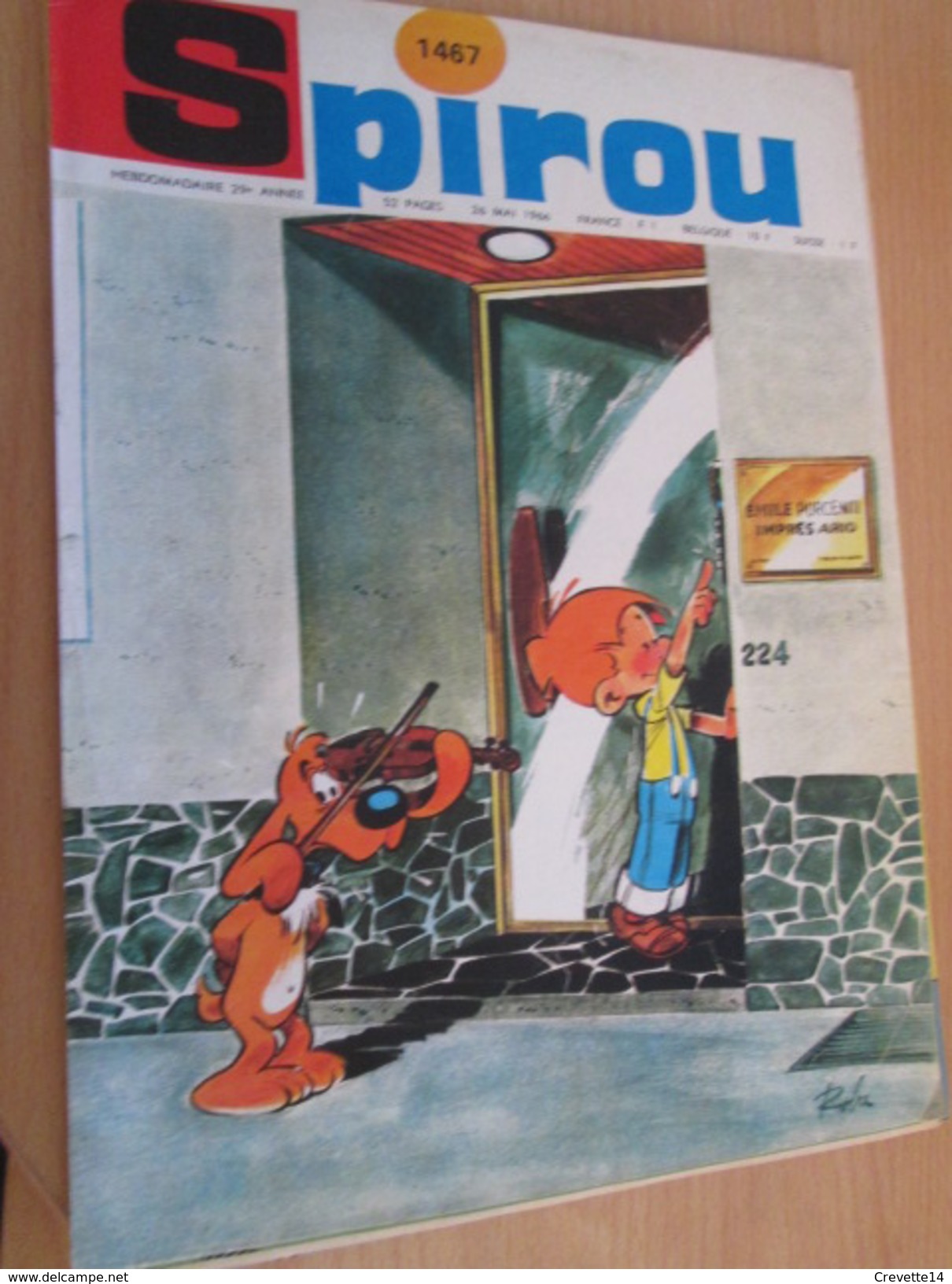 CLIP118 : COUVERTURE De REVUE SPIROU Avec BOULE ET BILL Par ROBA  Découpée Dans Une Revue Des 70's , Page A4 - Boule Et Bill